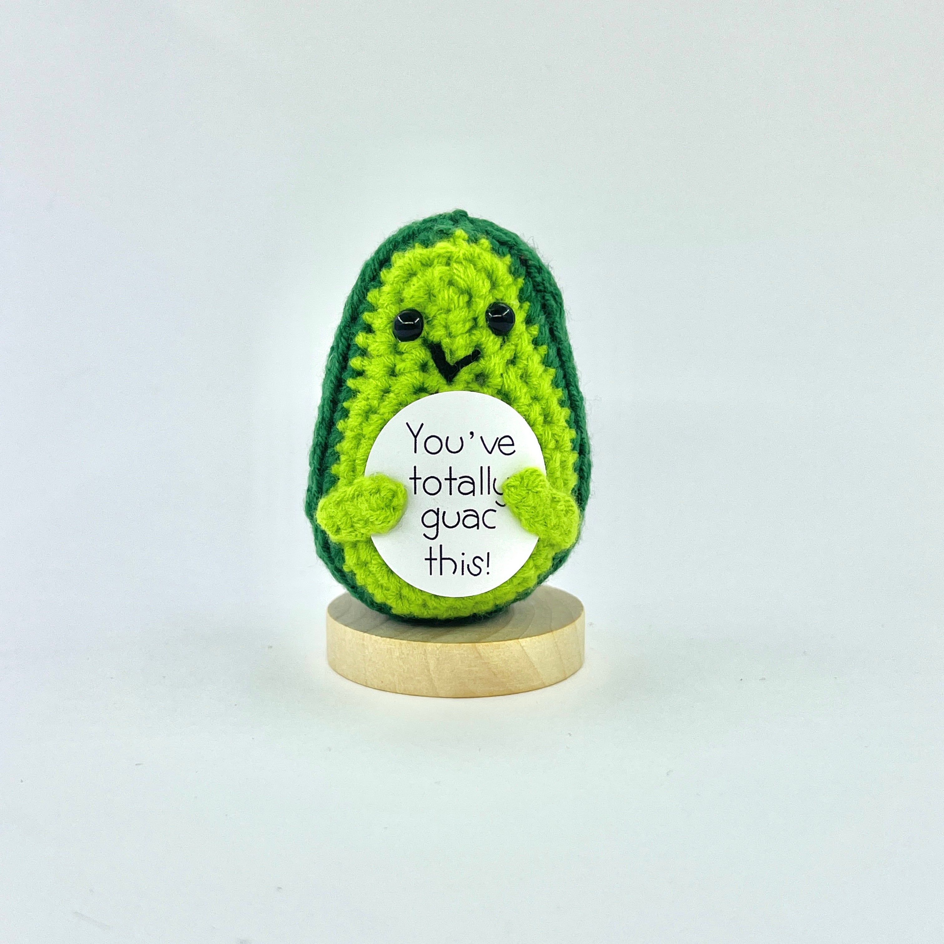 Positive Avocado Crochet Pocket Hug