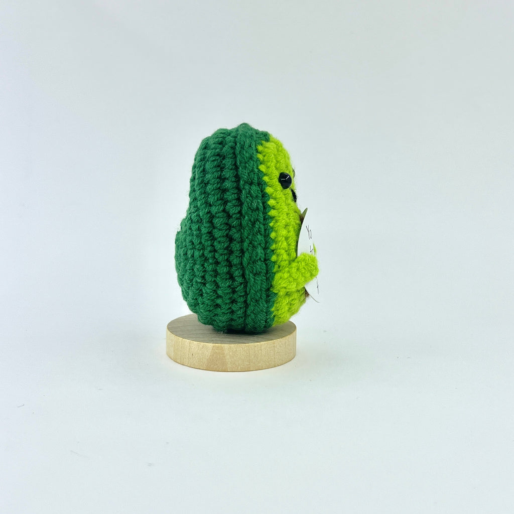 Positive Avocado Crochet Pocket Hug