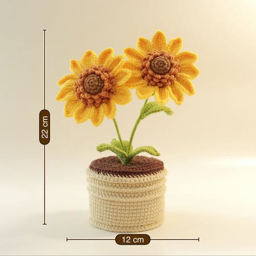 Crochet Sunflower Pot – Everlasting Flower