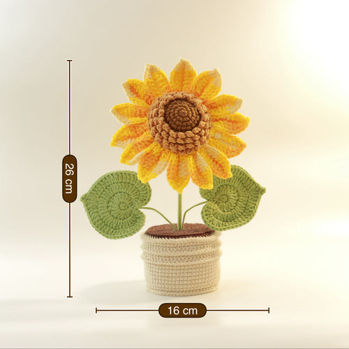 Crochet Sunflower Pot – Everlasting Flower