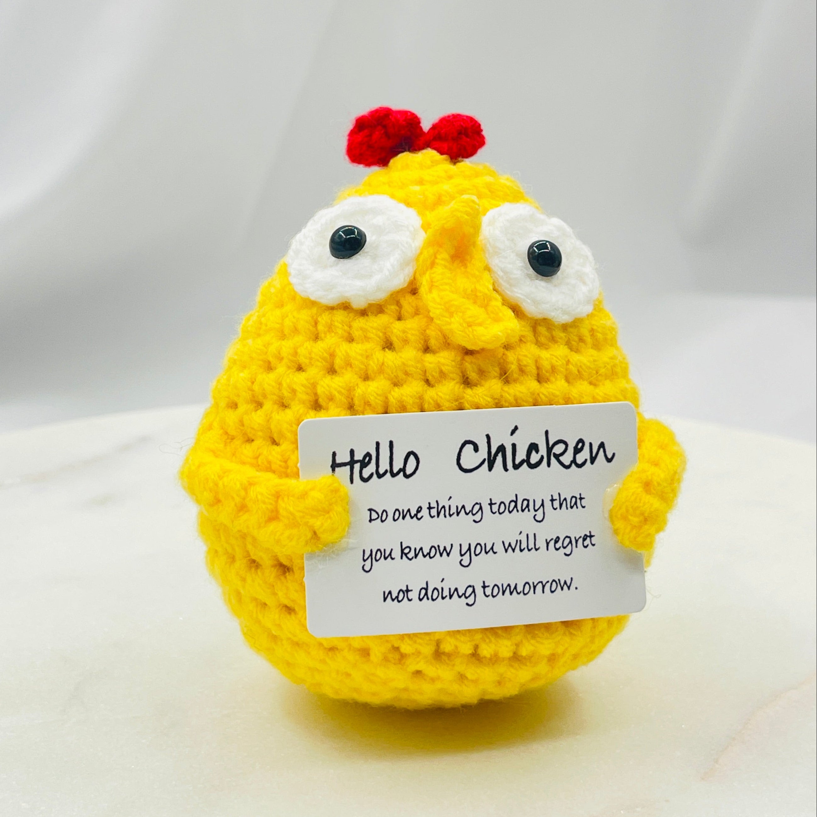 Positive Chicken Crochet Pocket Hug