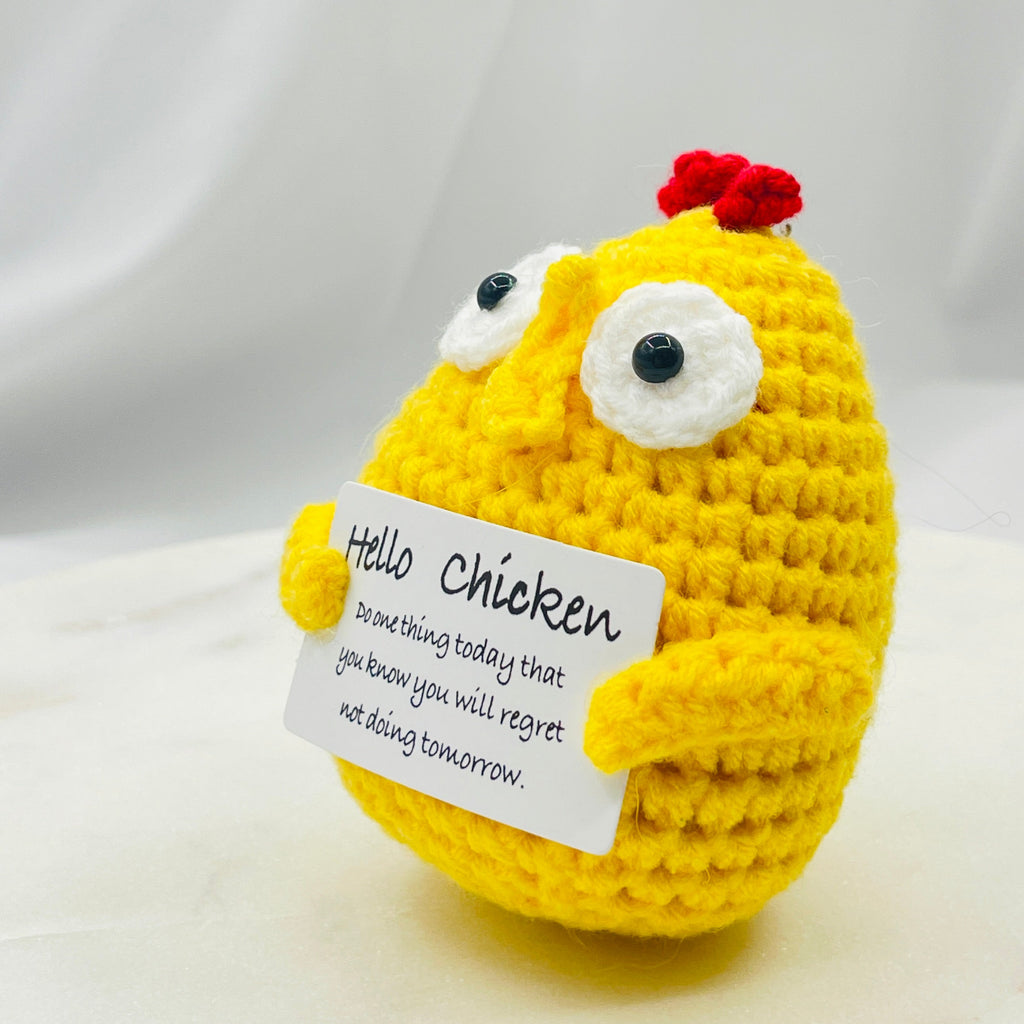 Positive Chicken Crochet Pocket Hug