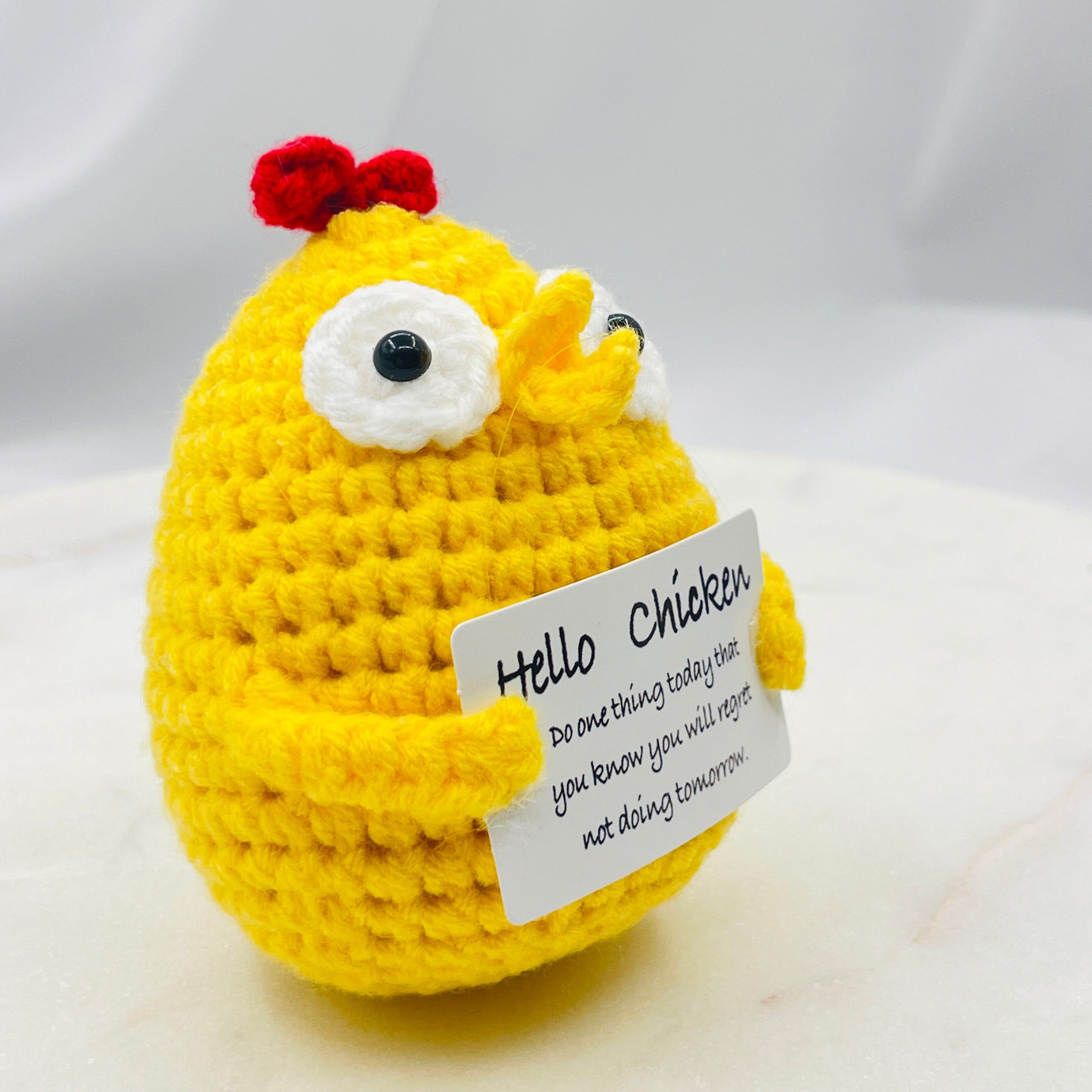 Positive Chicken Crochet Pocket Hug