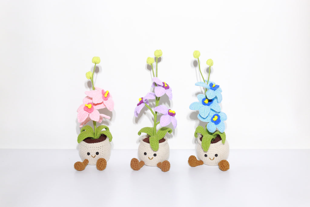 Crochet Orchid Flower Pot – Cute Everlasting Flower