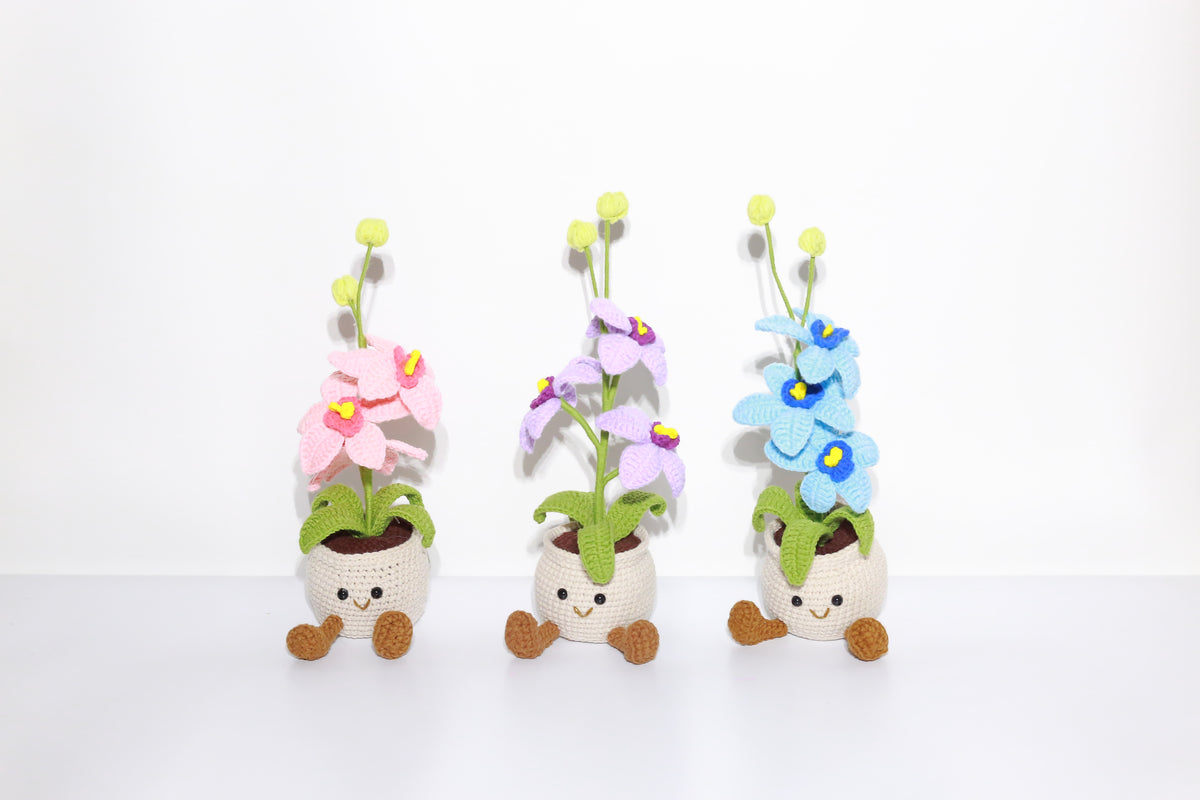 Crochet Orchid Flower Pot – Cute Everlasting Flower
