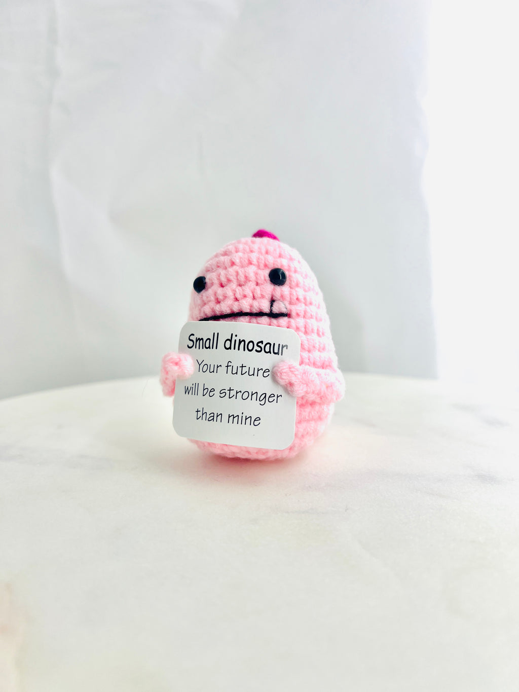 Positive Dinosaur Crochet Pocket Hug