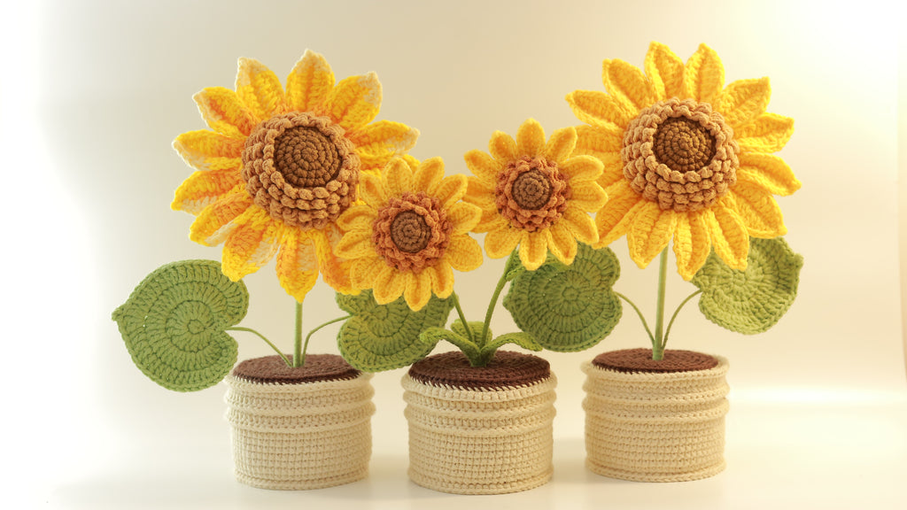 Crochet Sunflower Pot – Everlasting Flower