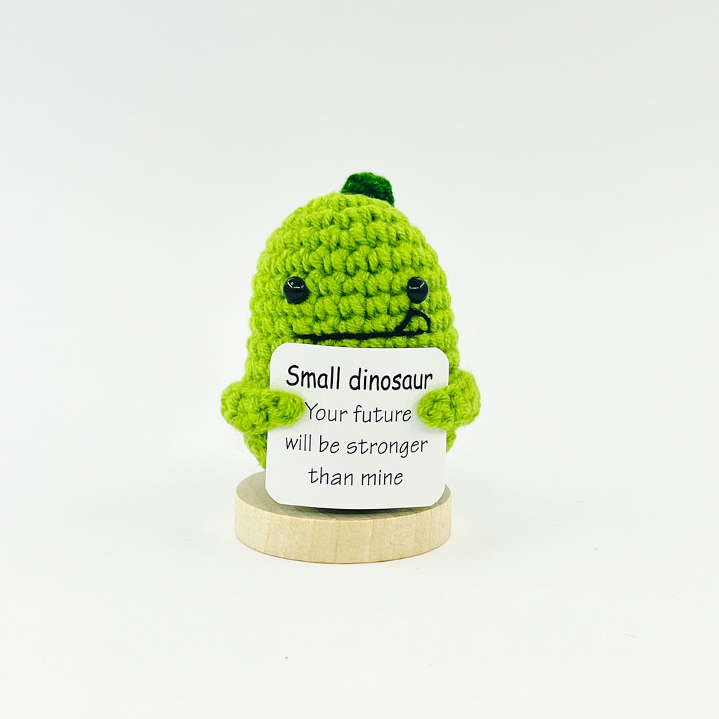 Positive Dinosaur Crochet Pocket Hug