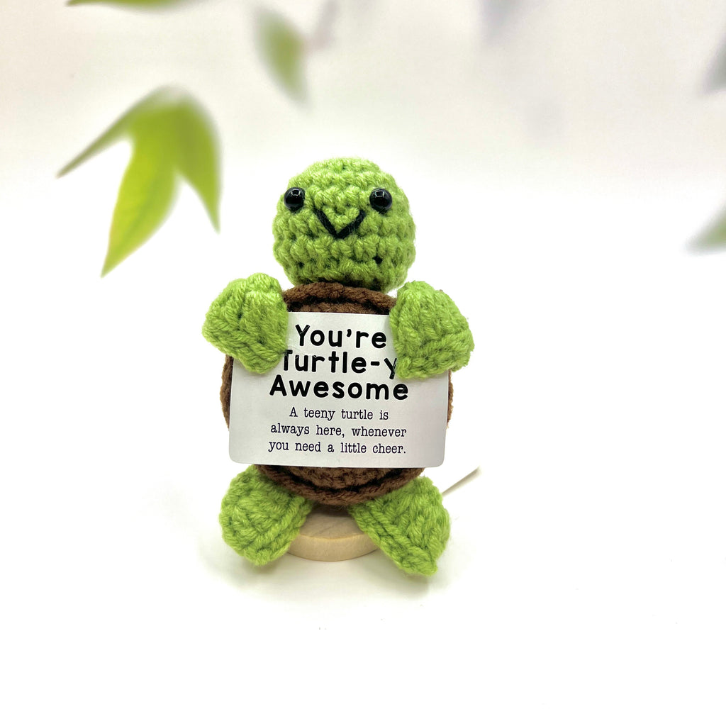 Positive Turtle Crochet Pocket Hug