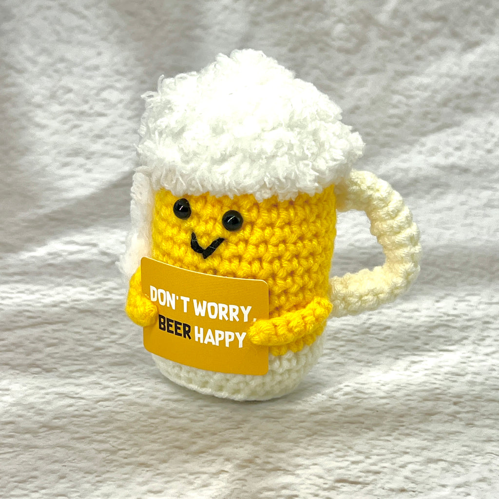 Positive Beer Crochet Pocket Hug