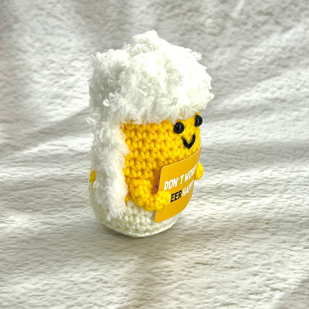 Positive Beer Crochet Pocket Hug