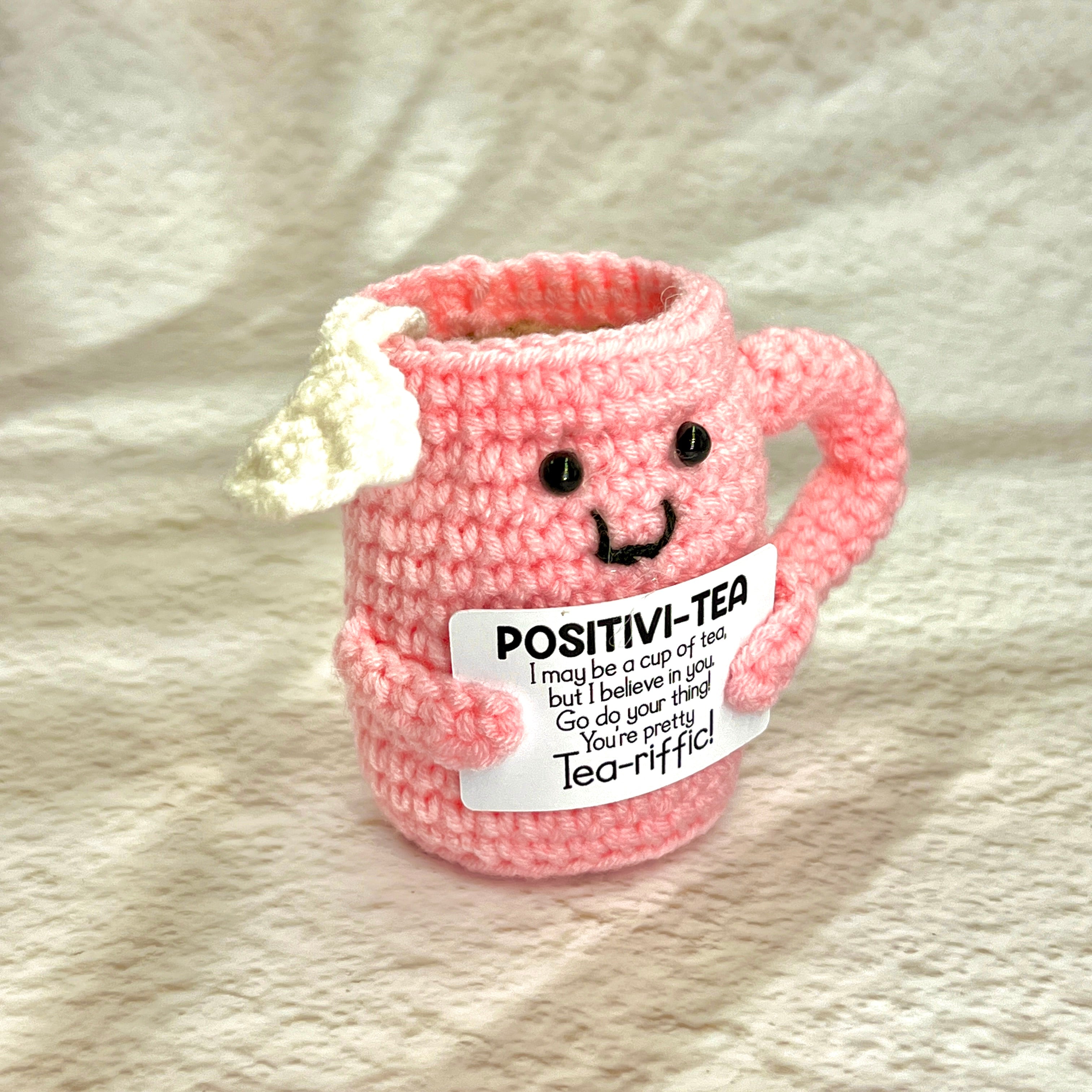 Positive Tea Crochet Pocket Hug