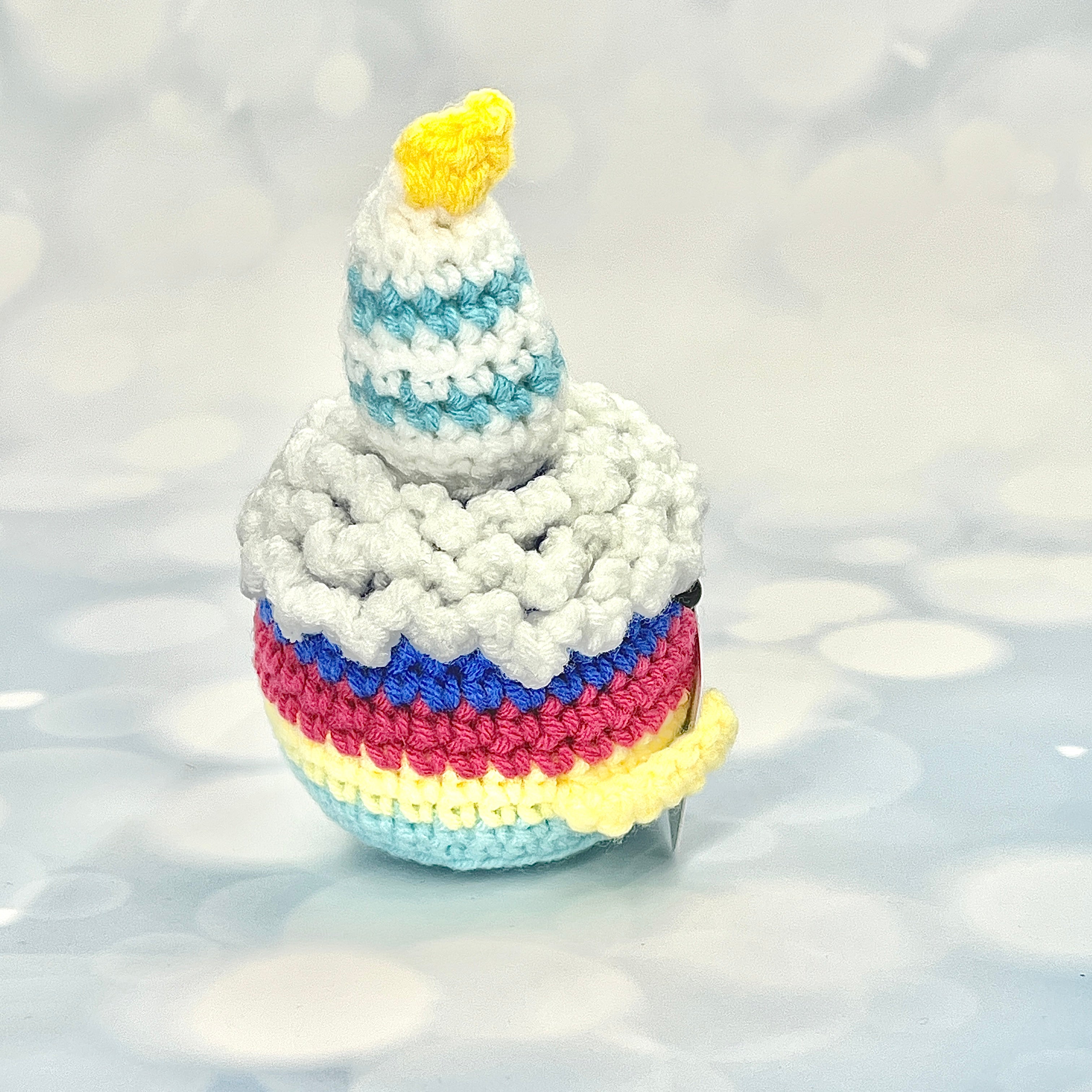 Positive Birthday Cupcake Crochet Pocket Hug