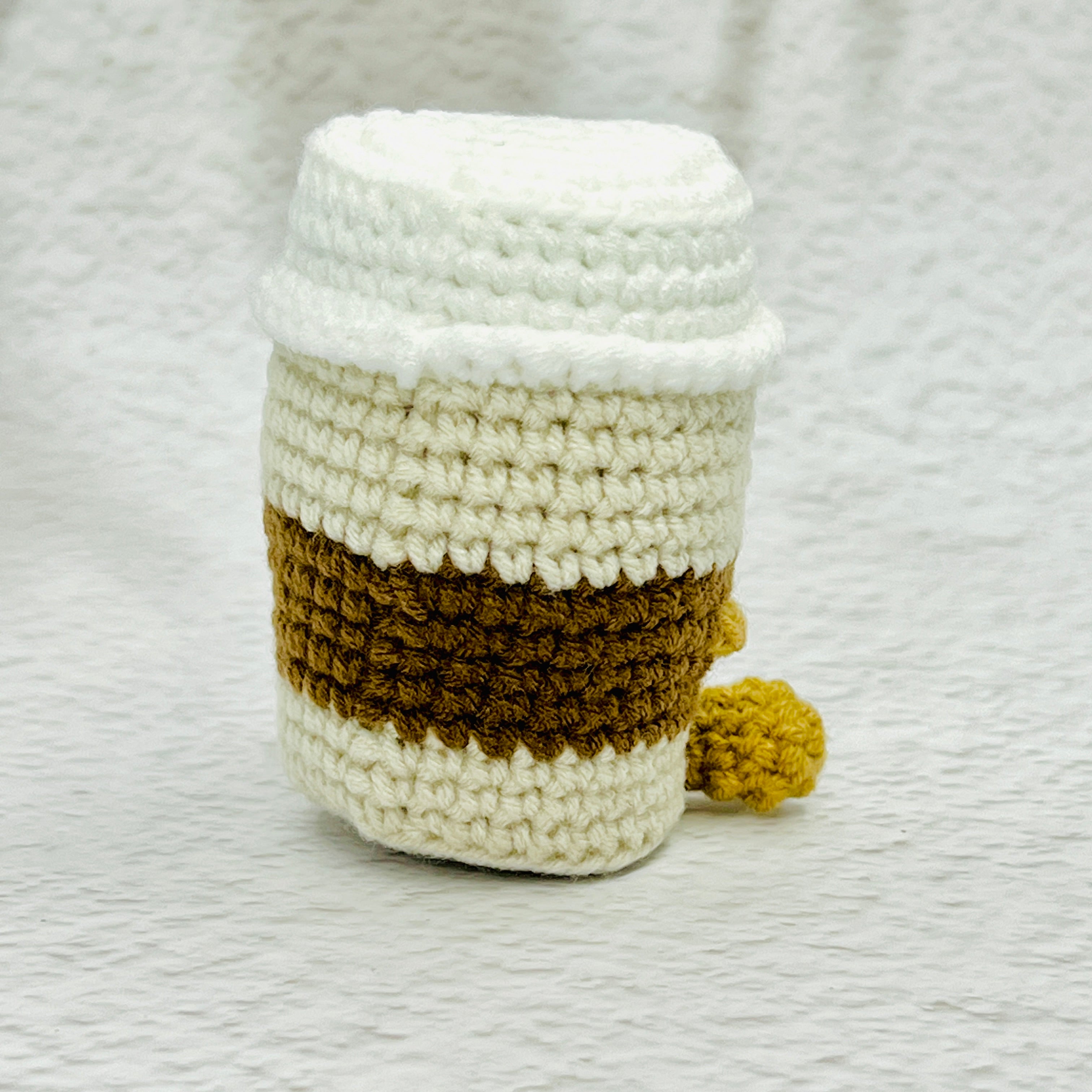 Positive Coffee Cup Crochet Pocket Hug
