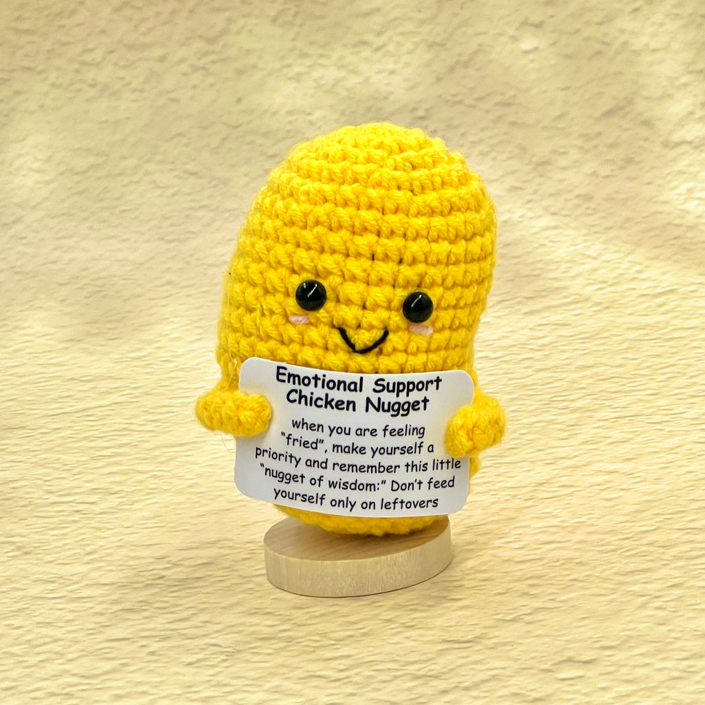 Emotional Support Chicken Nugget Crochet Pocket Hug