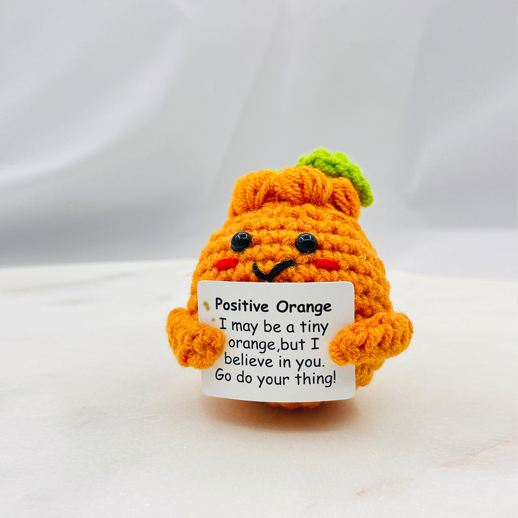 Positive Orange Crochet Pocket Hug