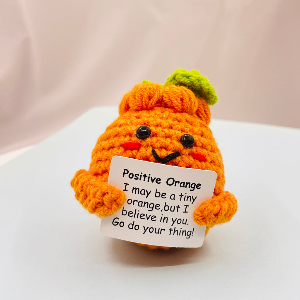 Positive Orange Crochet Pocket Hug