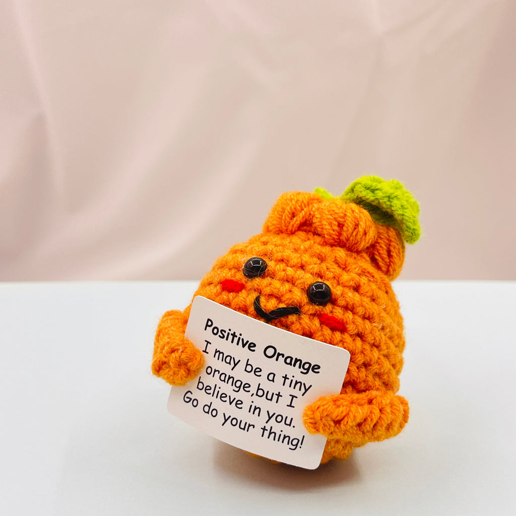 Positive Orange Crochet Pocket Hug