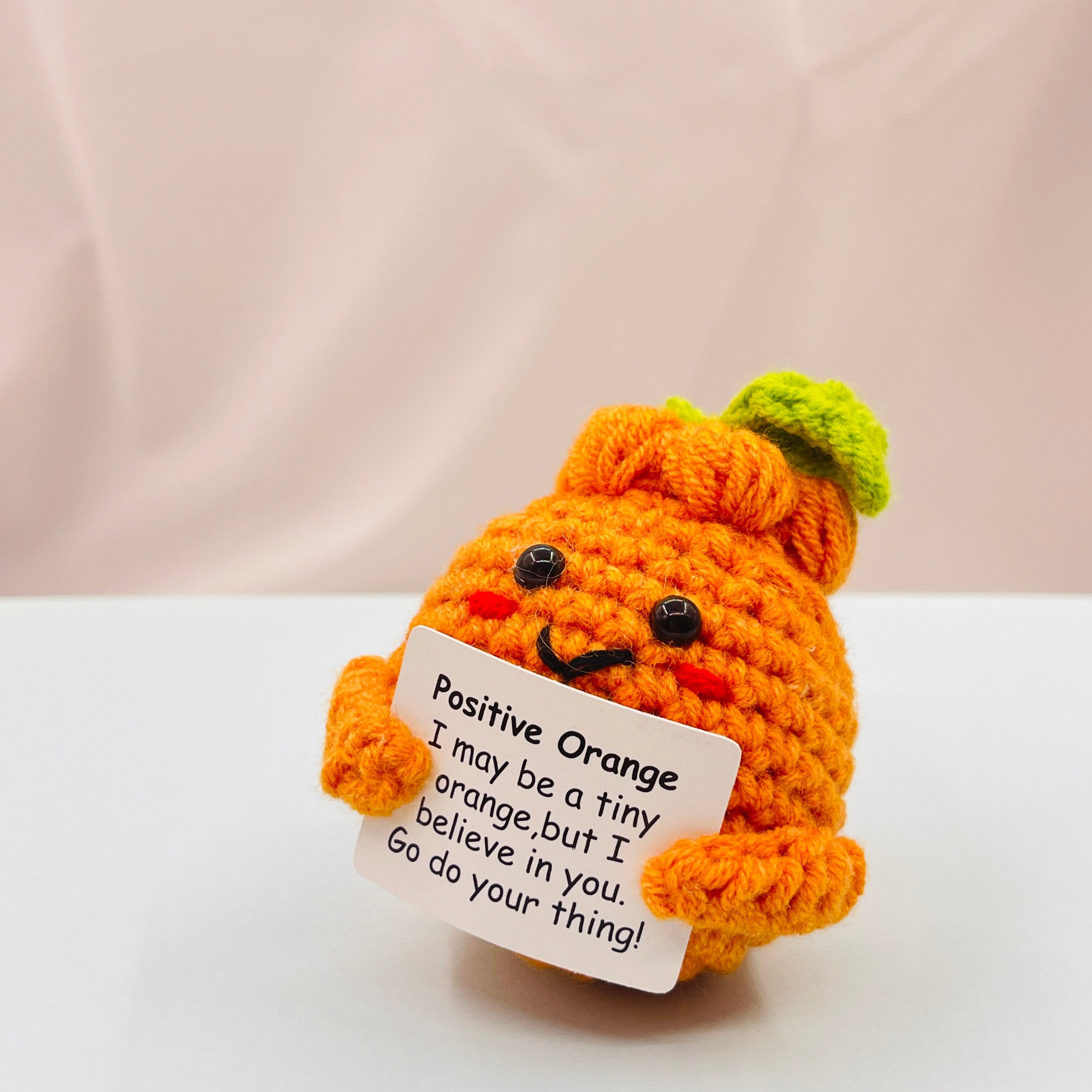 Positive Orange Crochet Pocket Hug